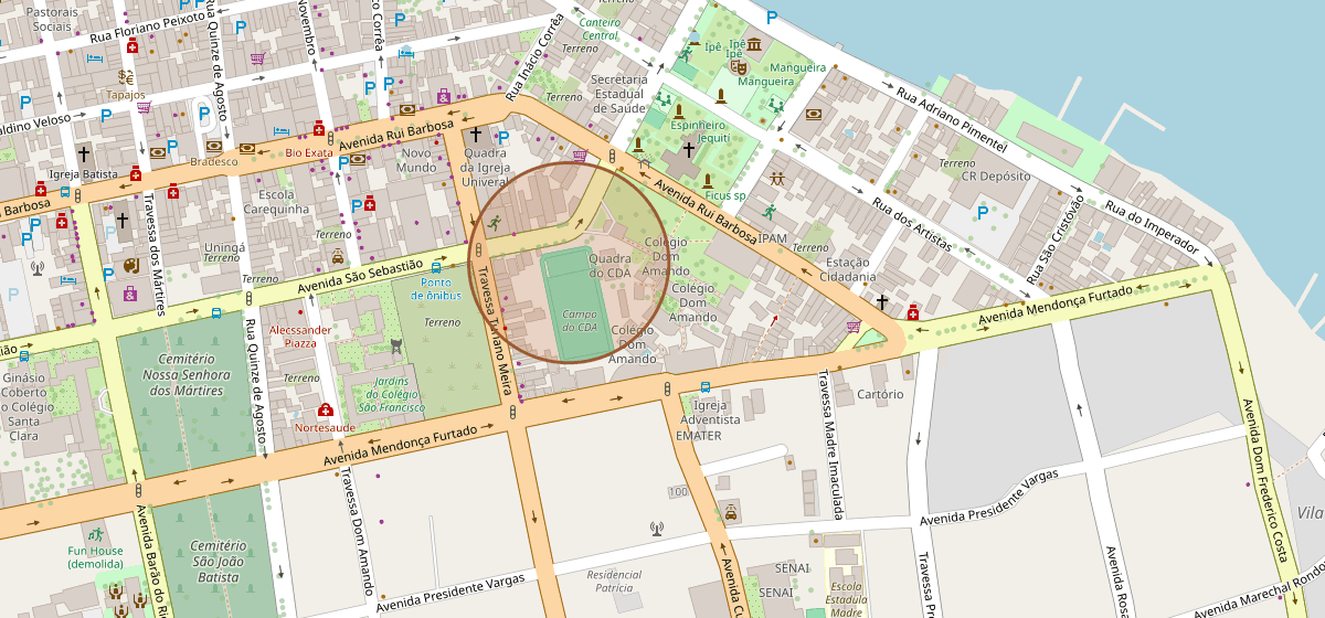Mapa aproximado da região do consultório, em Santa Clara, Santarém-PA